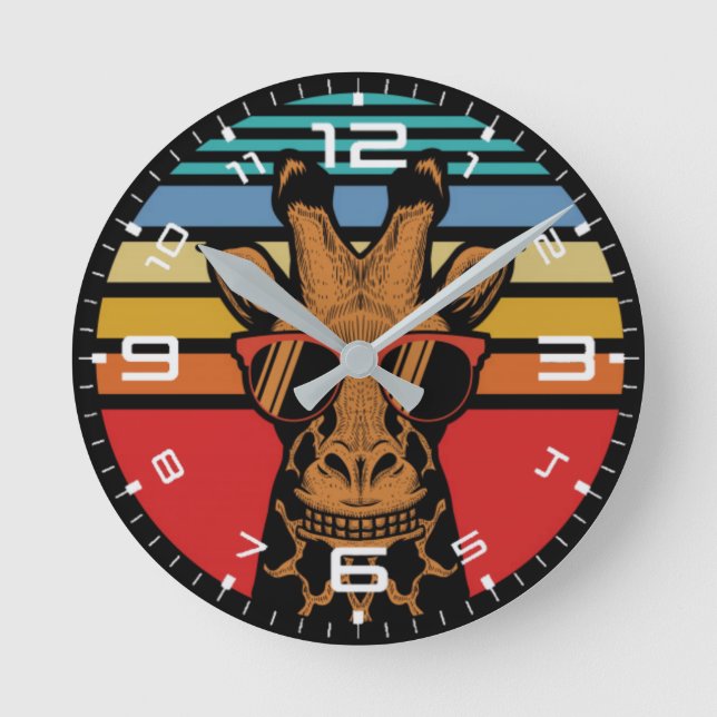 Horloge Ronde girafe moderne (Recto)