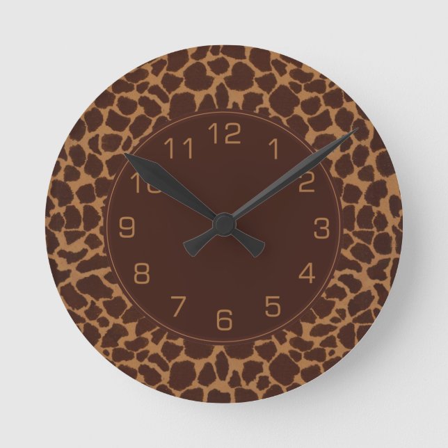 Horloge Ronde Girafe Skin Print Pattern (Recto)
