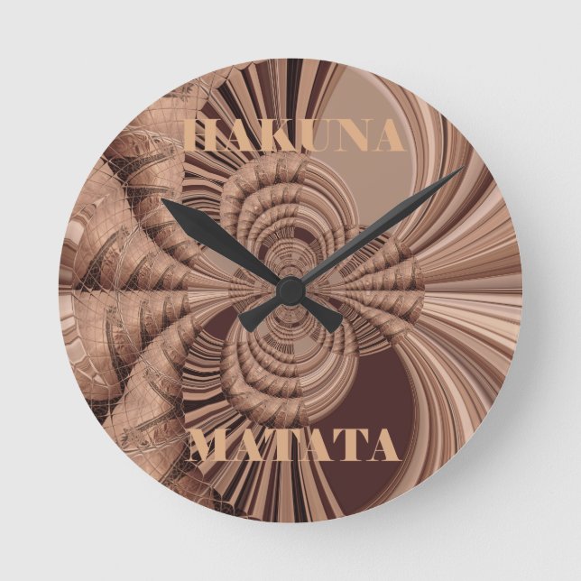 Horloge Ronde Girafe Sourveni tissé par safari de Hakuna Matata (Recto)