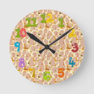 Horloge Ronde Giraffes