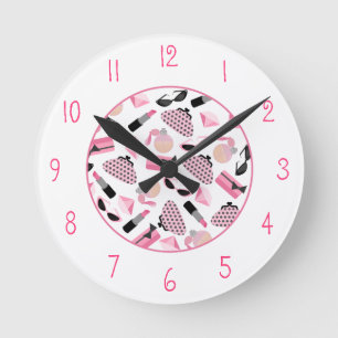 Horloge Ronde Girly Pink Accessoires Clock