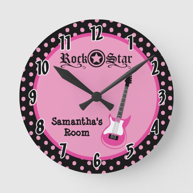 Horloge Ronde Girly Rock Star (Recto)