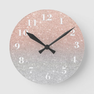 Horloge Ronde Girly rose gold paitter ombre