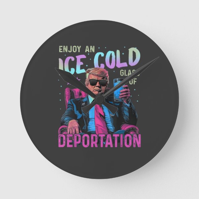 Horloge Ronde GLACE Profitez d'une glace froide (Recto)
