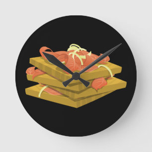 Horloge Ronde Glitch Food lotsa lox