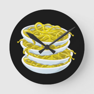 Horloge Ronde Glitch Food nouilles acidulées
