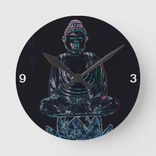 Horloge Ronde Glowing Buddha