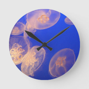 Horloge Ronde Glowing Jellyfish Clock