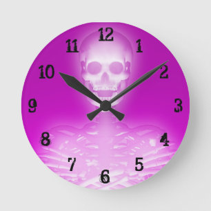 Horloge Ronde Glowing Skeleton