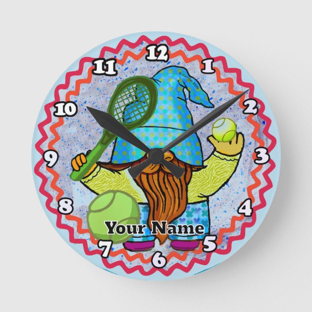 Horloge Ronde gnome de tennis (Recto)