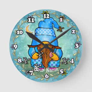 Horloge Ronde Gnome Jouer des sacs
