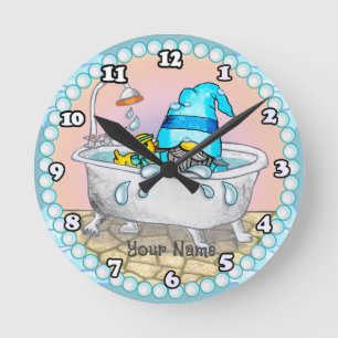 Horloge Ronde Gnome temps de bain
