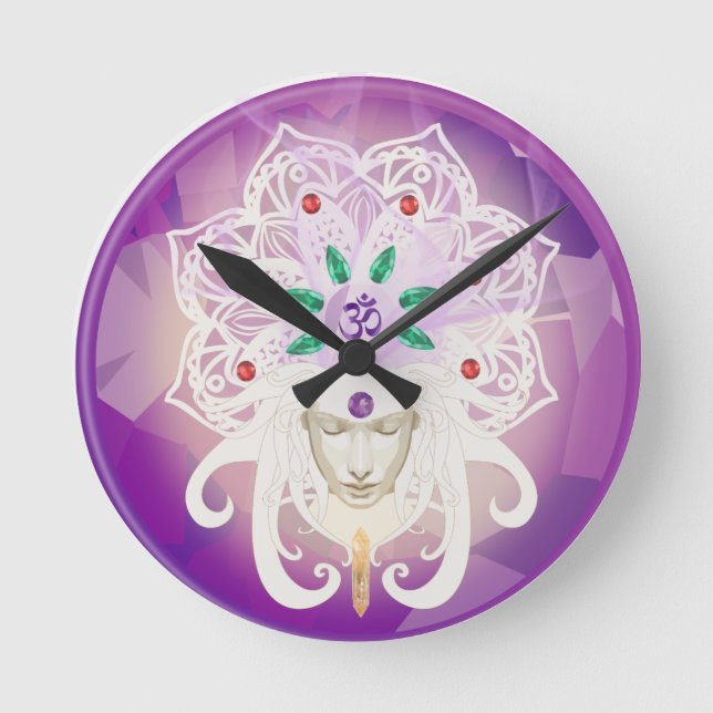 Horloge Ronde Goddess Meditation Wall Clock (Recto)