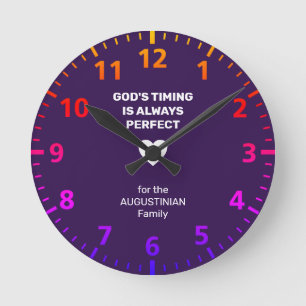 Horloge Ronde GOD'S TIMING ALWAYS PERFECT Personalized