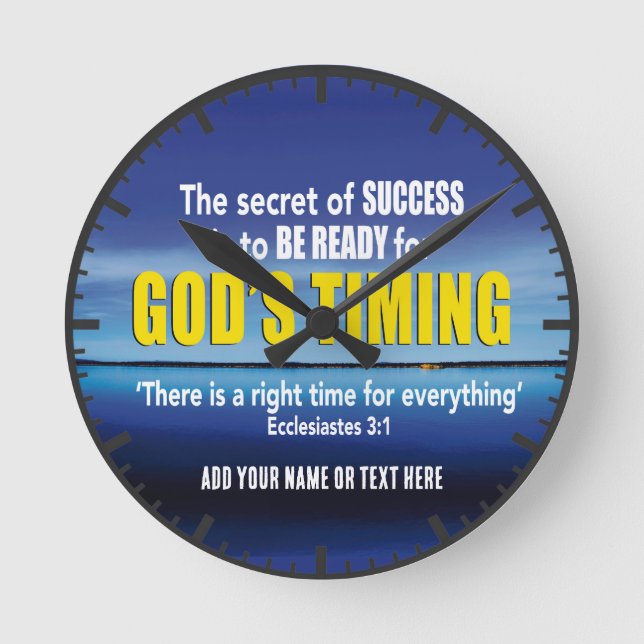 Horloge Ronde GODS TIMINING Success Christian Inspirational Cita (Recto)
