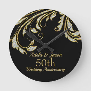 Horloge Ronde Gold and Diamonds