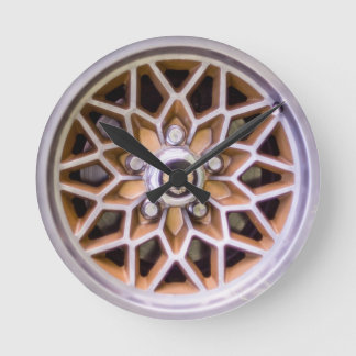 Horloge Ronde Gold Mesh Alloy Wheel Clock