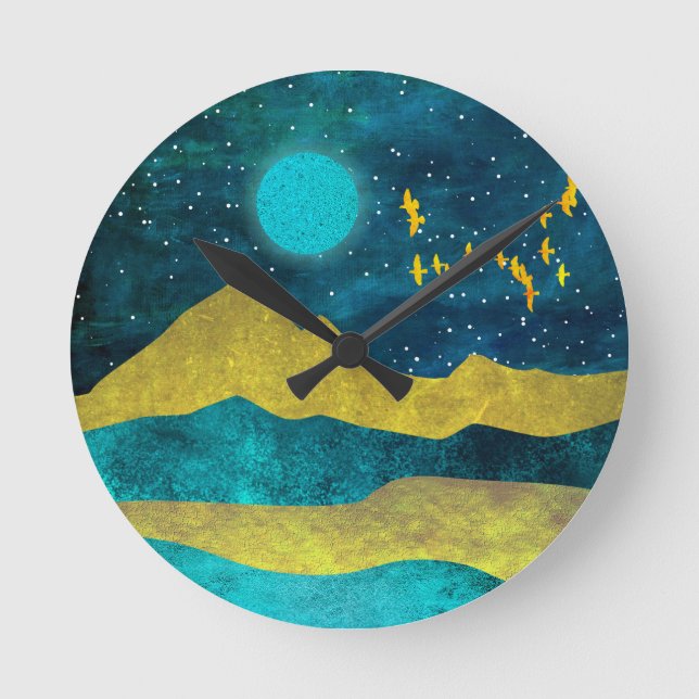 Horloge Ronde Golden Flock (Recto)