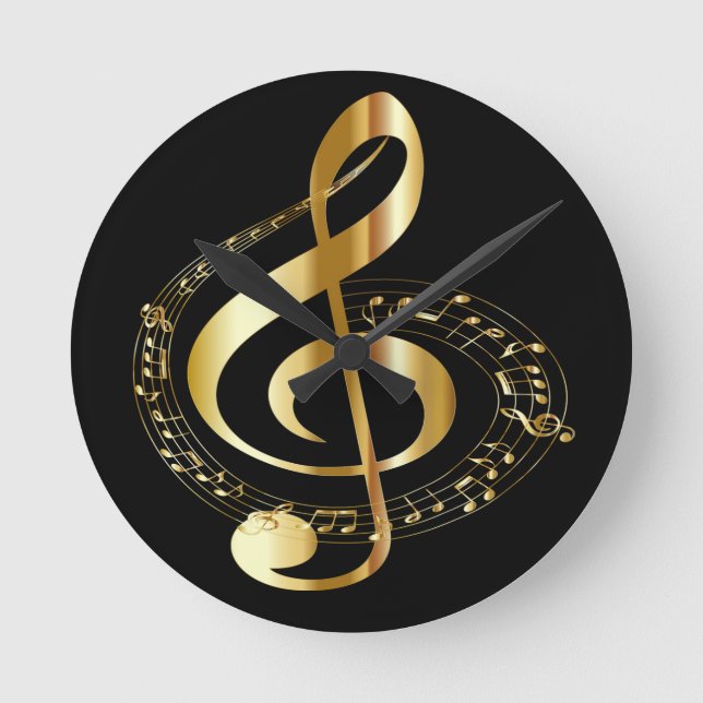 Horloge Ronde Golden Gclef Wall Clock (Recto)