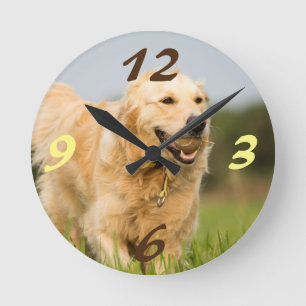 Horloge Ronde Golden Retriever