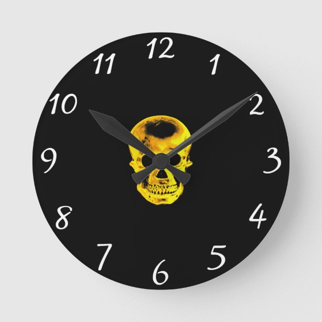 Horloge Ronde Golden Skull Clock (Recto)