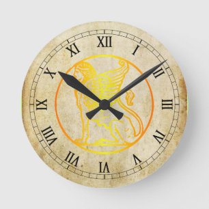 Horloge Ronde Golden Sphinx Wall Clock