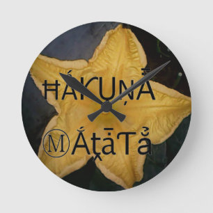 Horloge Ronde Golden Star Hakuna Matata
