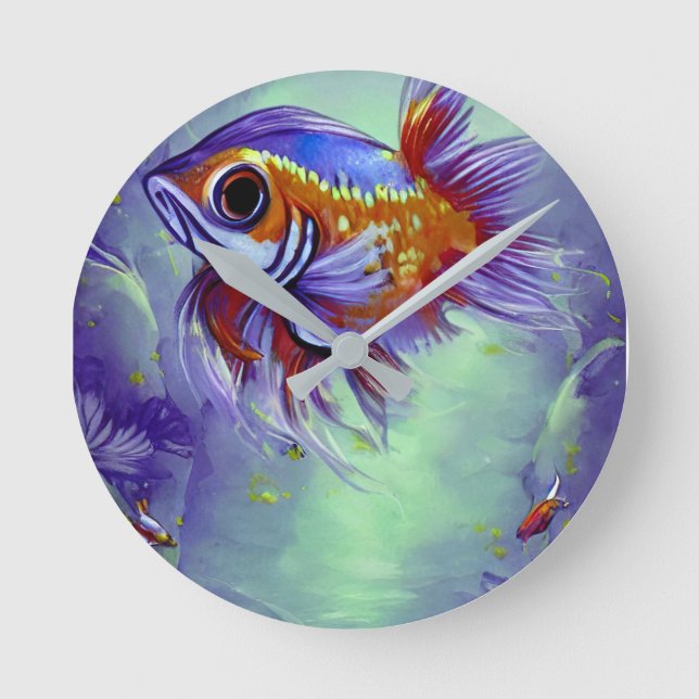 Horloge Ronde Goldfish under water aquarium (Recto)