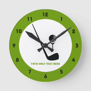 Horloge Ronde Golf club and ball black, green custom