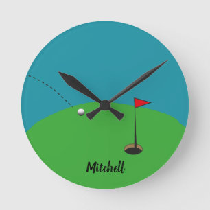 Horloge Ronde Golf Green Personnalisé