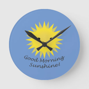 Horloge Ronde Good morning Sunshine Cute Kawaii Sun