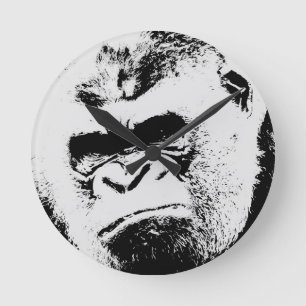 Horloge Ronde Gorilla en colère
