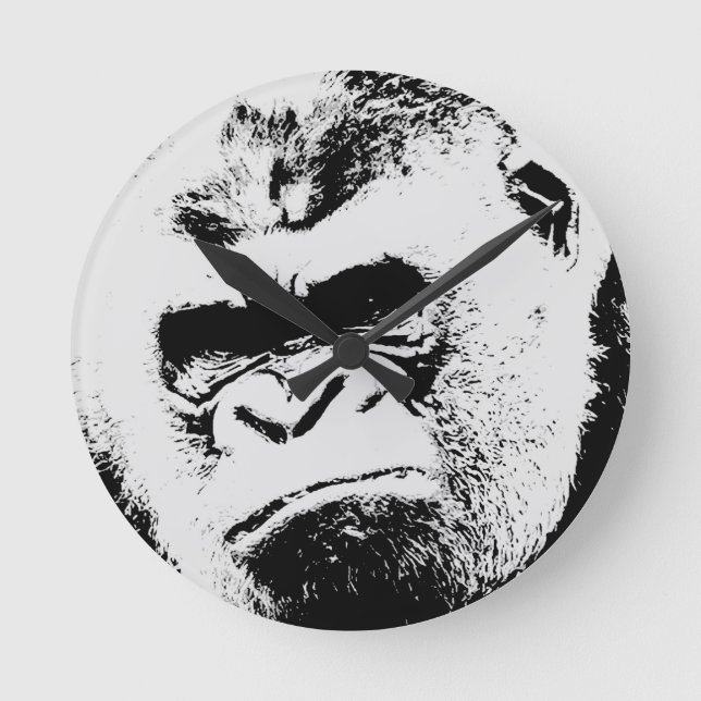 Horloge Ronde Gorilla en colère (Recto)