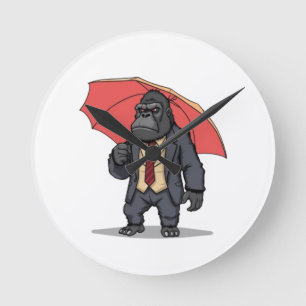 Horloge Ronde Gorilla en costume