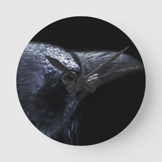 Horloge Ronde Gothic Raven et Crow Familiar (Recto)