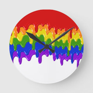 Horloge Ronde Gouttes de peinture slime