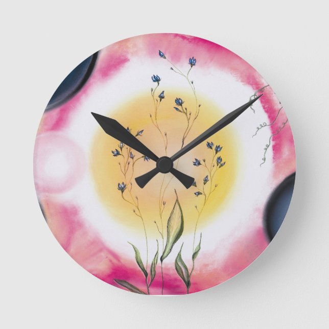 Horloge Ronde Grâce Bleue de Filigrane (Recto)
