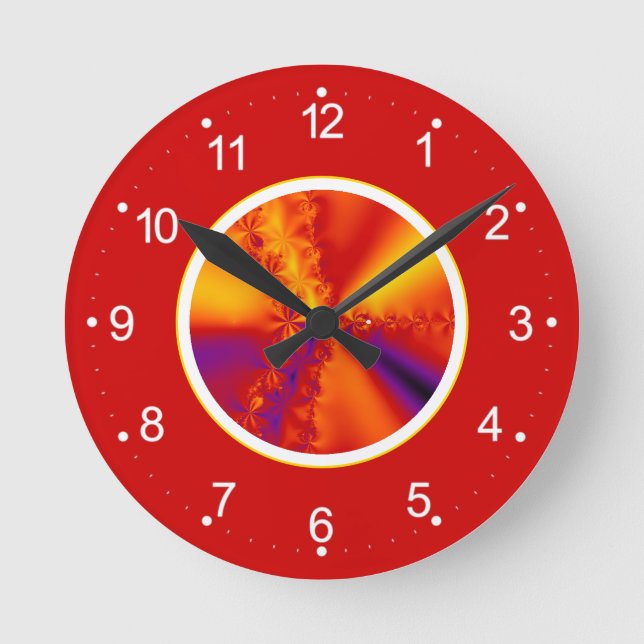 Horloge Ronde Gradient de fractal abstract (Recto)