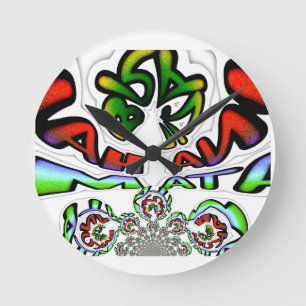 Horloge Ronde Graffiti coloré Hakuna Matata