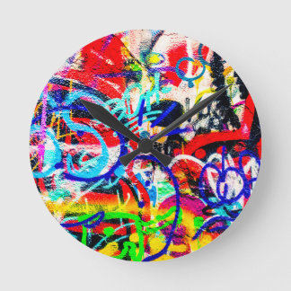 Horloge Ronde Graffiti Gritty Crazy