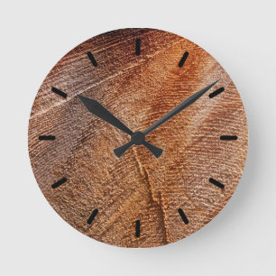 Horloge Ronde Graisse de bois de rondelle coupée