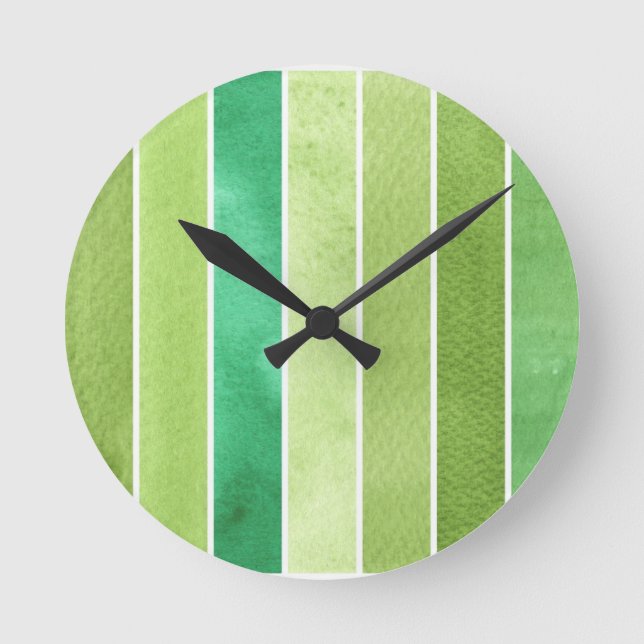 Horloge Ronde grand arrière - plan vert d'aquarelle - aquarelle (Recto)