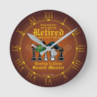 Horloge Ronde Grand maître de lecture et d'échecs
