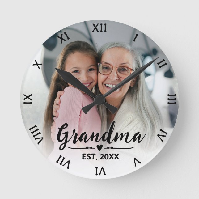 Horloge Ronde Grand-mère a établi un script photo moderne (Recto)