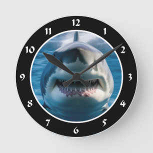 Horloge Ronde Grand requin blanc