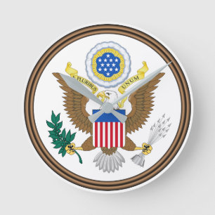 Horloge Ronde Grand Sceau patriotique des États-Unis