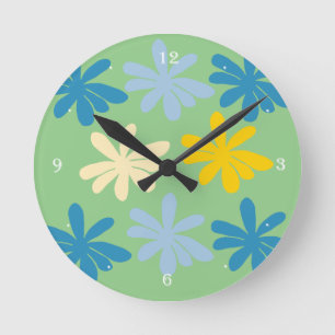 Horloge Ronde Grandes Fleurs 
