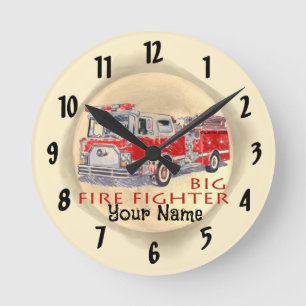 Horloge Ronde Grands pompiers de camions de pompiers