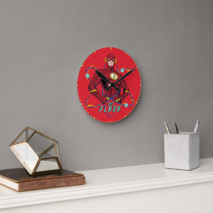 Horloge Ronde Graphique atomique Flash de dessin