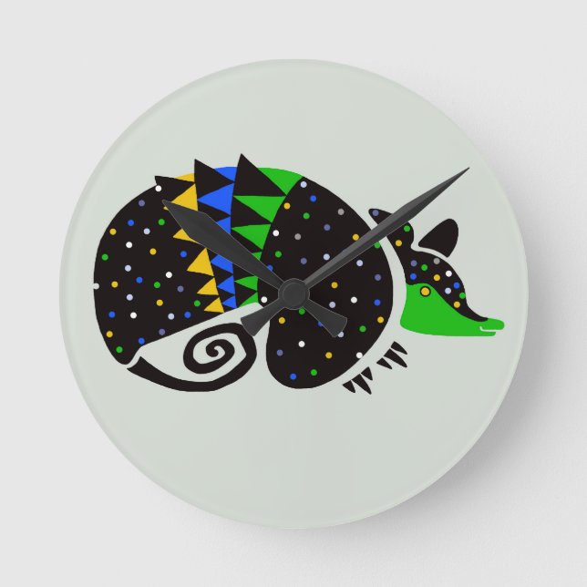 Horloge Ronde Graphique cool ARMADILLO - Faune - Brésil - Nature (Recto)